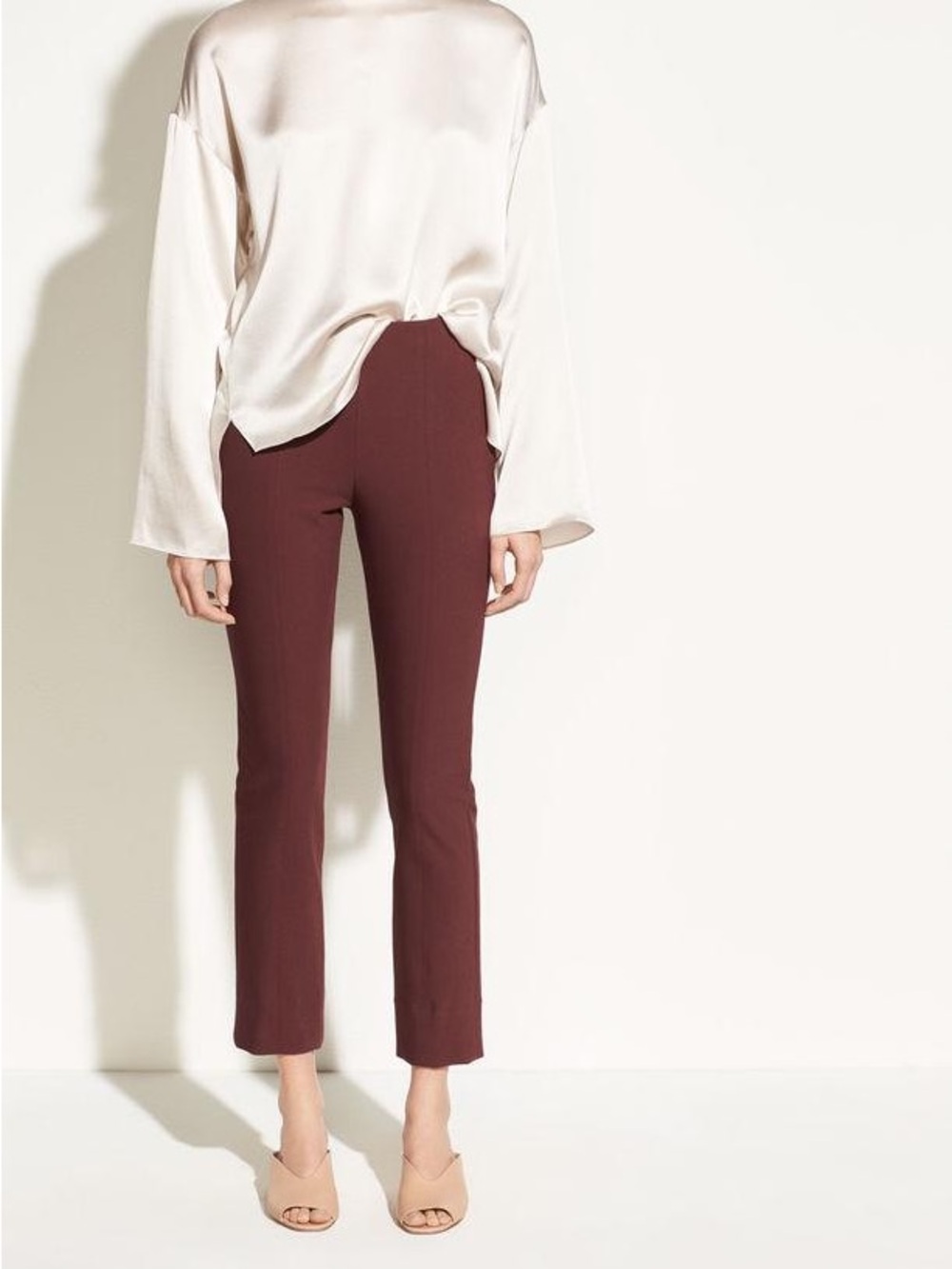 Vince NWT seamed straight leg pants in Black Cherry